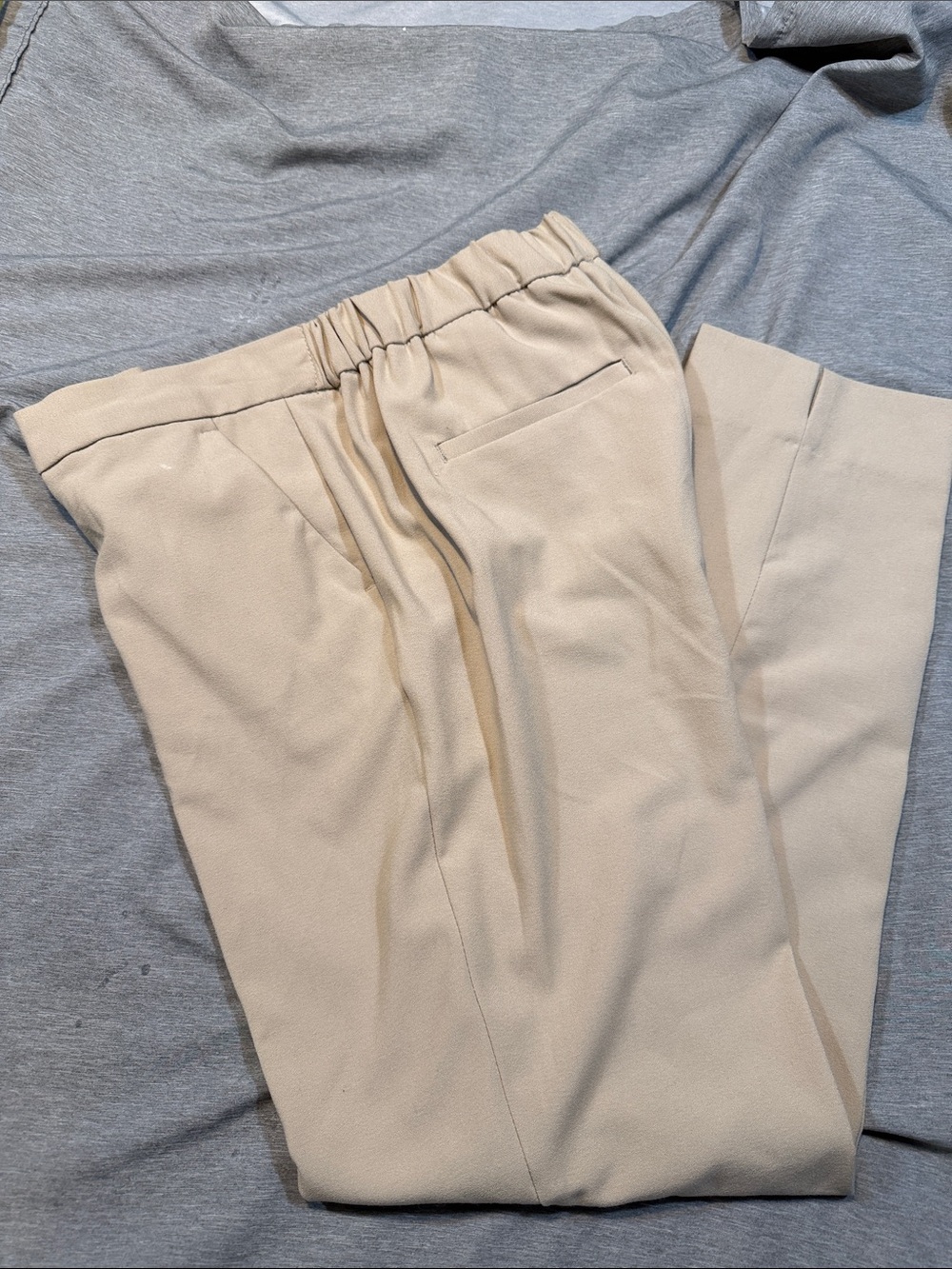 Banana Republic Beige Elastic-Waist Chino Pants